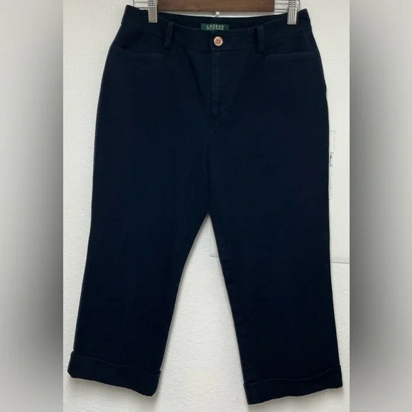 Lauren Ralph Lauren Women Blue Cropped Ankle Pants - Picture 1 of 6